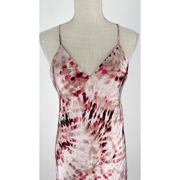 Cami NYC Raven Tie Dyed Silk Charmeuse Midi Slip Dress Womens Size Small V Neck - Picture 4 of 13